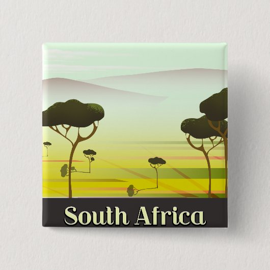 Südafrikanisches Landschaftsposter Abend Button (Vorderseite)