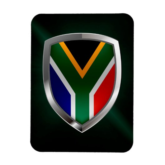 Südafrikanisches Metallisches Emblem Magnet (Vertikal)