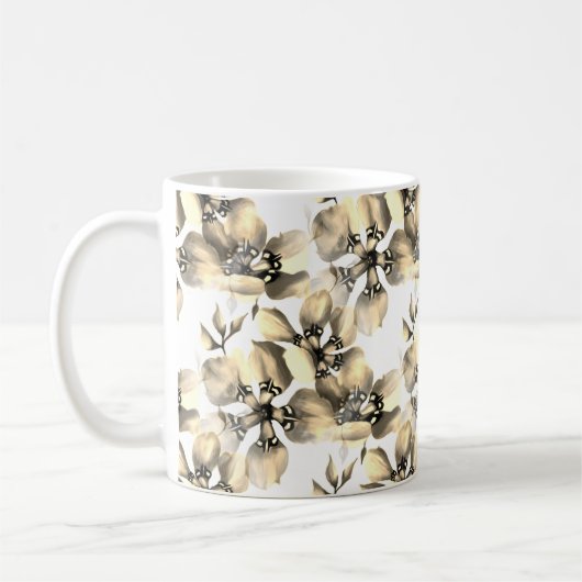 Südafrikanisches Nahtloses Blumenthema Kaffeetasse (Links)