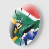 Südafrikaspringbuck-Flaggen-Wanduhr Große Wanduhr (Winkel)