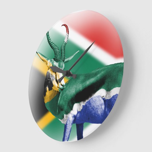 Südafrikaspringbuck-Flaggen-Wanduhr Große Wanduhr (Winkel)