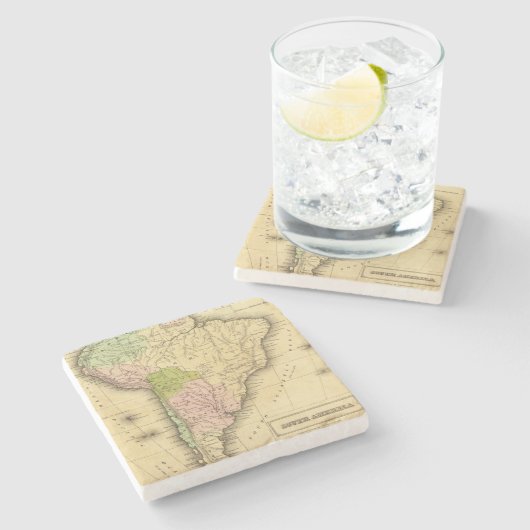 SüdAmericaOlney Karte Steinuntersetzer (Seitenansicht)