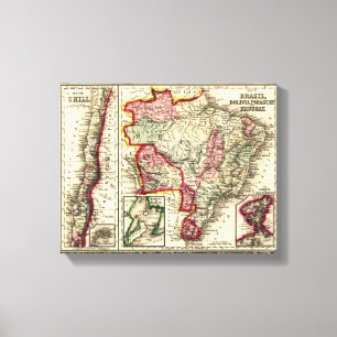 SüdAmericaPanoramic MapSouth Amerika 2 Leinwanddruck