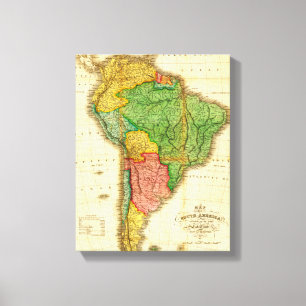 SüdAmericaPanoramic MapSouth Amerika Leinwanddruck