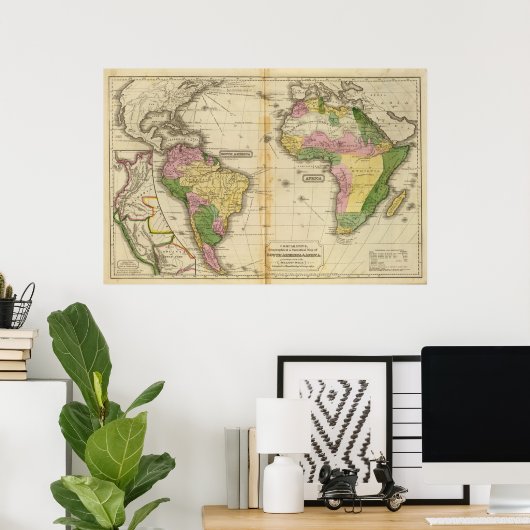 Südamerika, Afrika Poster (Heimbüro)