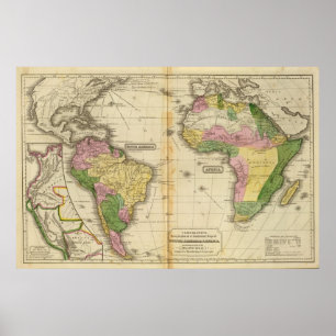 Südamerika, Afrika Poster