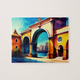 Südamerika Altstadt Vintage Puzzle