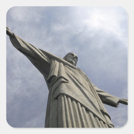 Südamerika, Brasilien, Rio de Janeiro Christ 3 Quadratischer Aufkleber (Vorderseite)