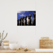 Südamerika, Chile, Osterinsel, Ahu Akiri. Poster (Küche)