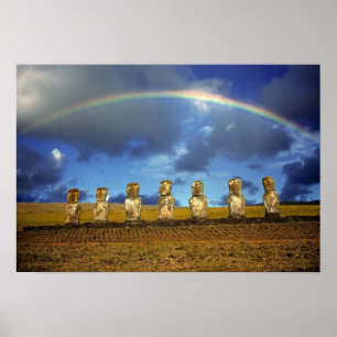 Südamerika, Chile, Osterinsel. Die vollständige Poster