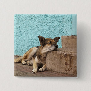 Südamerika, Chile, Valparaiso. Deutsch Button