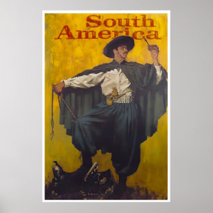 Südamerika Druck Vintage Reiseplakat Süd Poster