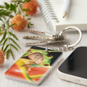 Südamerika, Ecuador, Amazonas. Blattgrün Schlüsselanhänger (Vorderseite rechts)