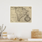 Südamerika Karte 1700 Poster (Küche)