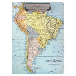 SÜDAMERIKA: KARTE, c1890 Klemmbrett