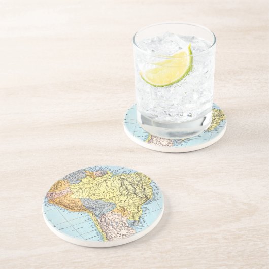 SÜDAMERIKA: KARTE, c1890 Sandstein Untersetzer (Seite)