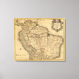 Südamerika-Karte Leinwanddruck