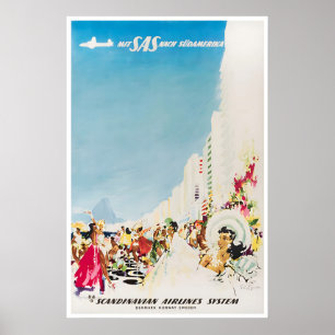 Südamerika-Kunst SAS Reiseplakat Druck Poster