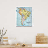 SÜDAMERIKA: MAP, c1890 Poster (Küche)