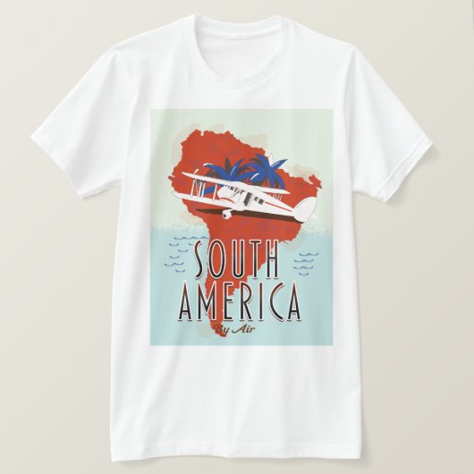 Südamerika mit Flugplakat T-Shirt (Design vorne)