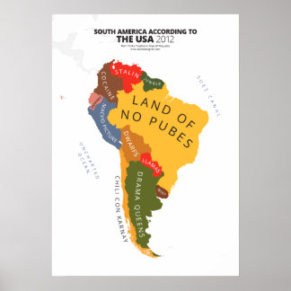 Südamerika Nach Angaben der USA Poster