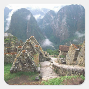 Südamerika, Peru, Machu Picchu Quadratischer Aufkleber