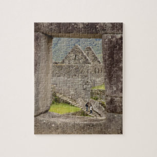 Südamerika, Peru, Machu Picchu. Zwei Touristen Puzzle