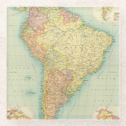 Südamerika politisch glasuntersetzer (Vorderseite)