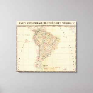 Südamerika-Versammlungs-Karte Leinwanddruck