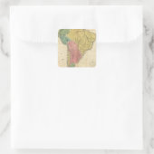 Südamerikakarte Quadratischer Aufkleber (Tasche)