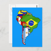 Südamerikanische Flaggen - Karte für Südamerika (Vorne/Hinten)