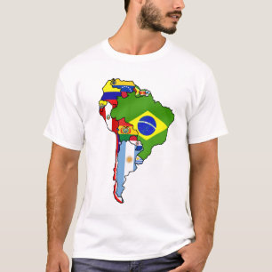 Südamerikanische Flaggen - Südamerikanische Karte T-Shirt