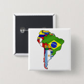 Südamerikanische Flaggen von Südamerika-Karte Button (Vorne & Hinten)