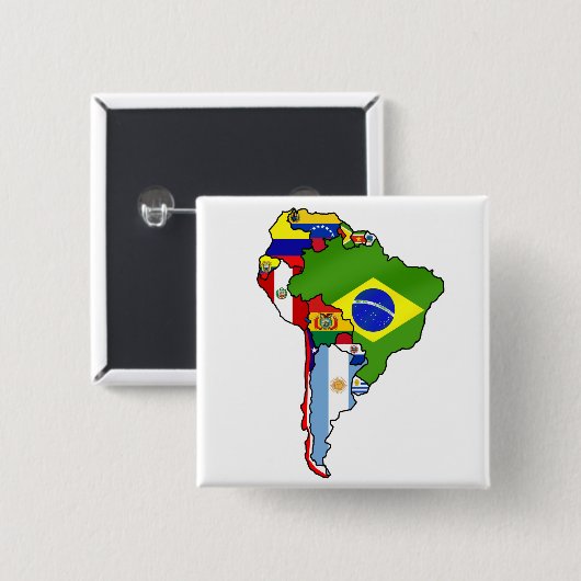Südamerikanische Flaggen von Südamerika-Karte Button (Vorne & Hinten)