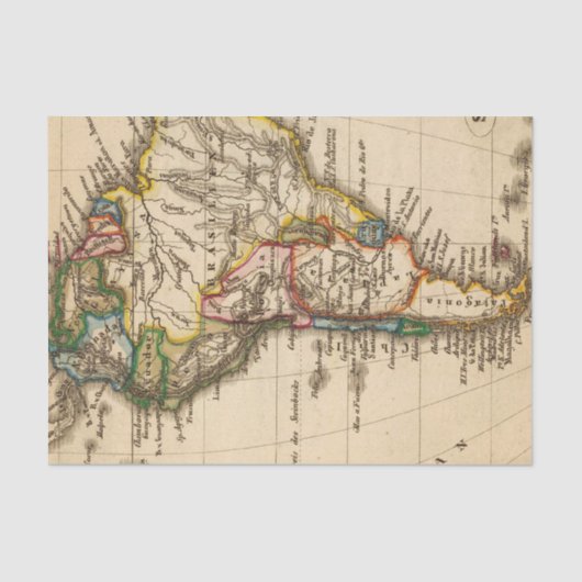 Südamerikanische Karte Seidenpapier (Vorderseite)