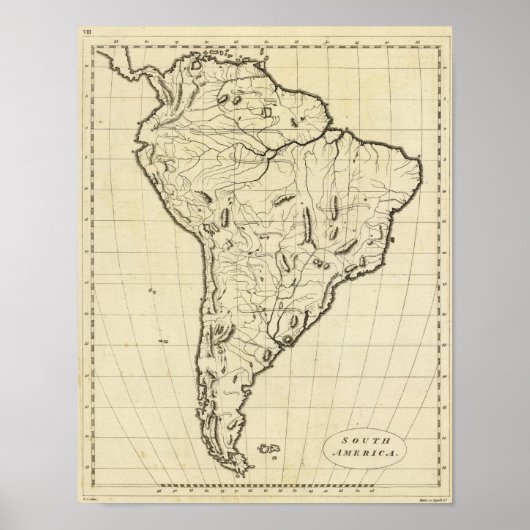 Südamerikanische Kontur Poster (Vorne)