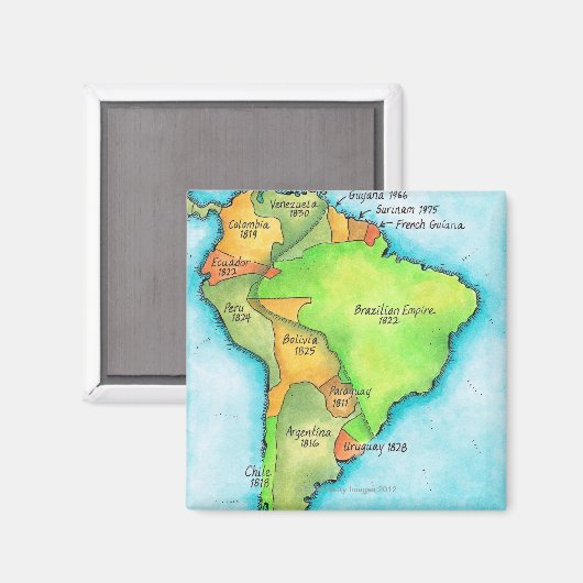 Südamerikanische Unabhängigkeit Magnet (Vorderseite/Rückseite)