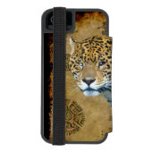 Südamerikanischer Jaguar im Tempel von Caracal Incipio iPhone Geldbeutel-Hülle (Folio Rückseite)