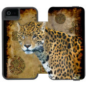 Südamerikanischer Jaguar im Tempel von Caracal Incipio iPhone Geldbeutel-Hülle (Folio Geöffnet)