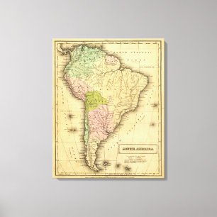 SüdamerikaOlney Karte Leinwanddruck