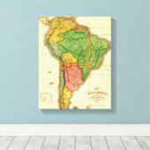 SüdamerikaPanoramakarte Südamerika Leinwanddruck (Insitu (Holzboden))