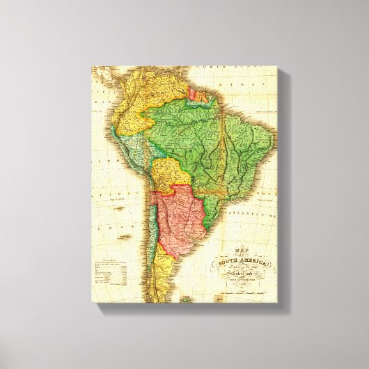 SüdamerikaPanoramakarte Südamerika Leinwanddruck (Vorderseite)