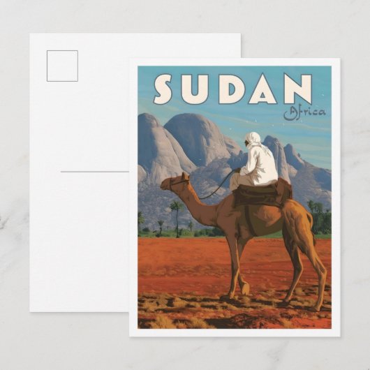 Sudan Afrika Vintage Reise Postkarte (Vorne/Hinten)