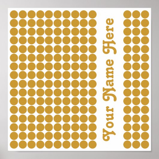 Sudan Brown Safari Dot mit Namen Poster (Vorne)