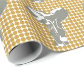 Sudan Brown Safari Dot mit Pop Art Elephant Geschenkpapier (Rolleneckpunkt)