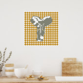 Sudan Brown Safari Dot mit Pop Art Elephant Poster (Küche)