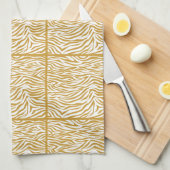 Sudan Brown Safari Zebra, gekacheltes Design Geschirrtuch (Viertel Falte)