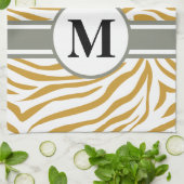 Sudan Brown Safari Zebra mit Monogramm Handtuch (Gefaltet)