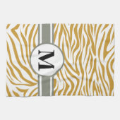 Sudan Brown Safari Zebra mit Monogramm Handtuch (Horizontal)