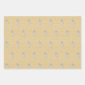 Sudan Brown Safari Zickzack mit Pop Art Giraffe Geschenkpapier Set (Vorderseite 3)